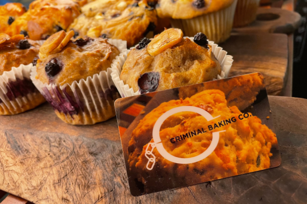 baked goods with criminal baking gift card