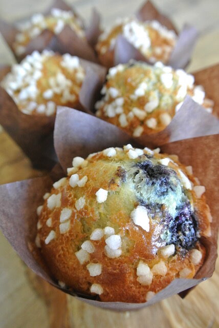 freshly baked berry muffins