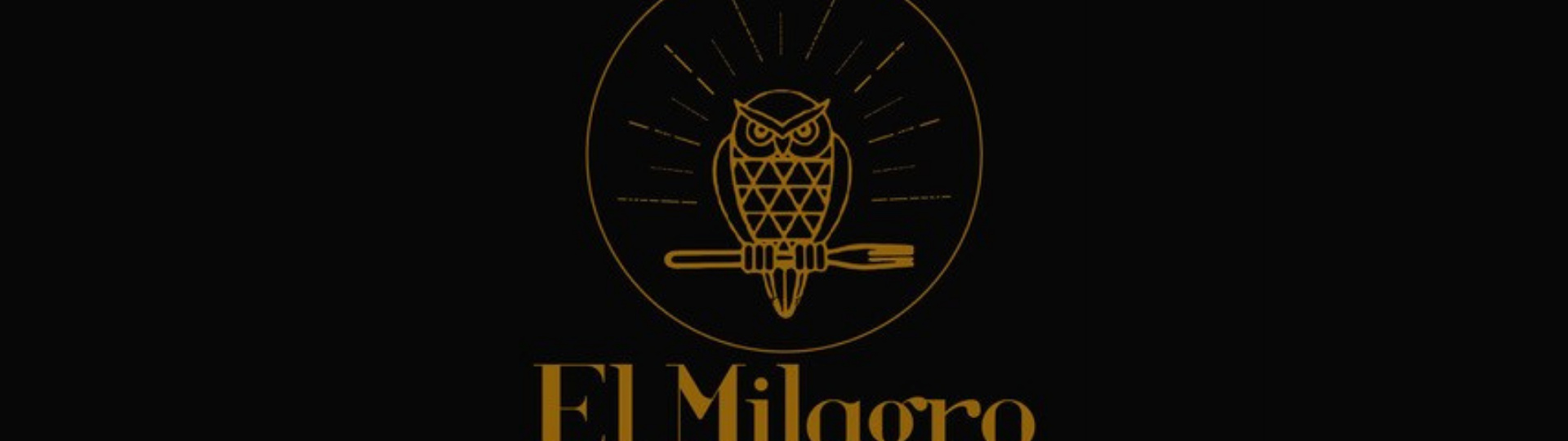 el milagro logo with owl sitting on fork