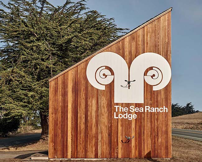 The Sea Ranch Lodge exterior entrance sign.