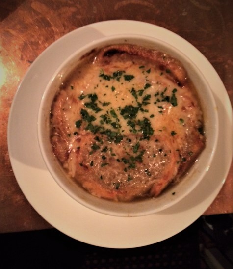 Walter Hansel Wine & bistro. Gourmet French onion soup.