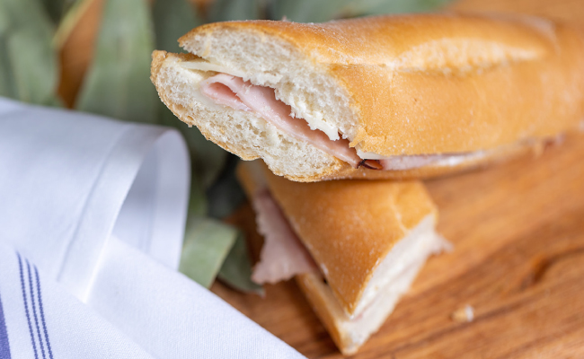 Costeaux French Bakery Parisian sandwich (ham, cheese, and a baguette)